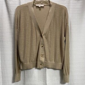 LOFT Men's Tan Cardigan Sweater